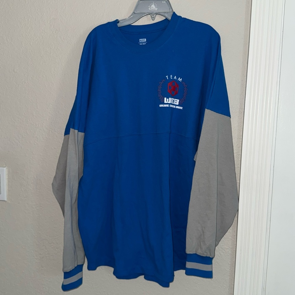 DisneyParks Spider-Man Avengers Campus Web Blue Spirit Jersey Adult LARGE